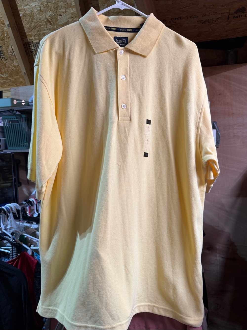 Haggar Men's Pale Yellow Polo Shirt